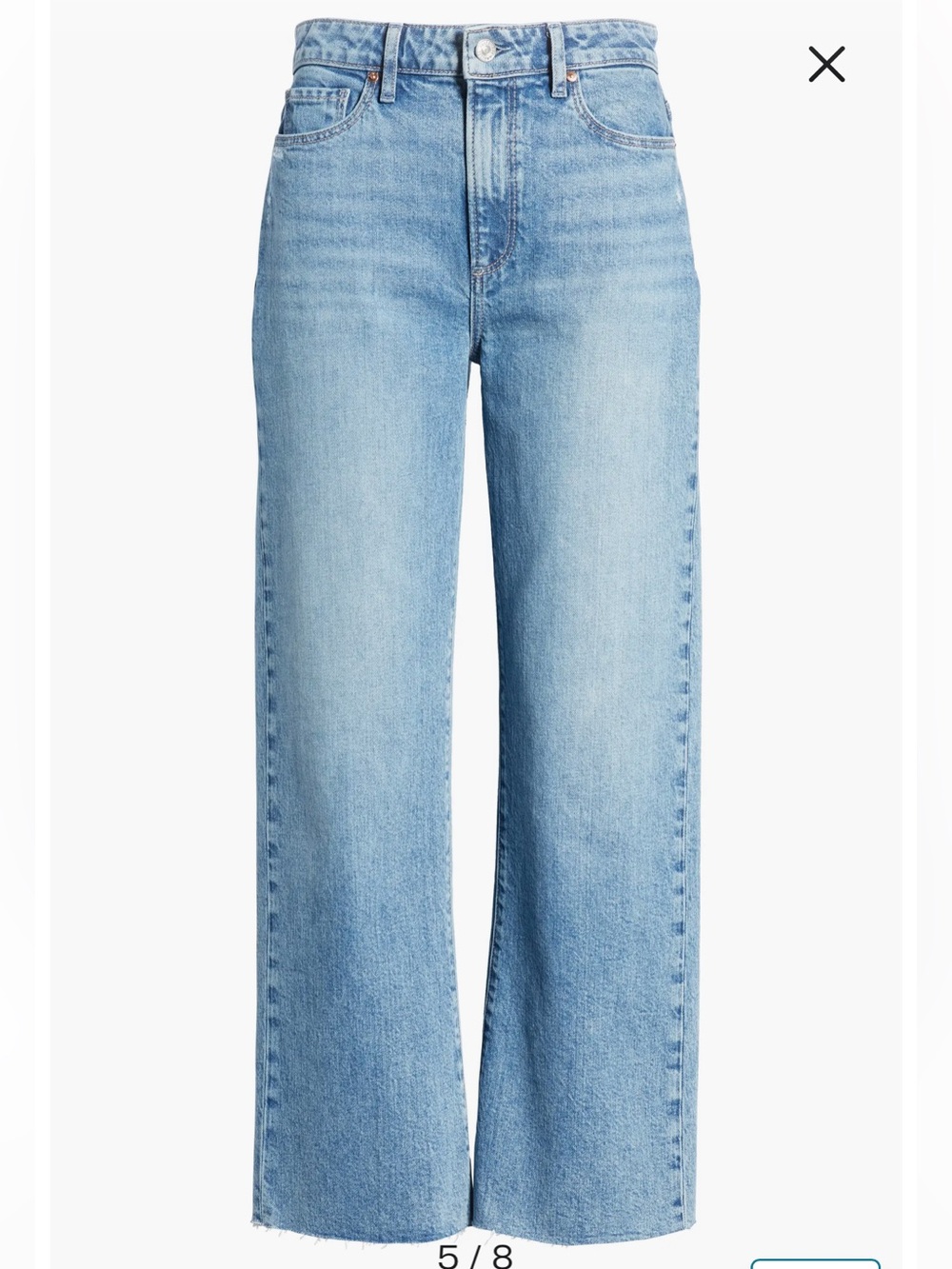 Paige Leenah Wide-Leg Raw Hem Jeans - Picture 5 of 9